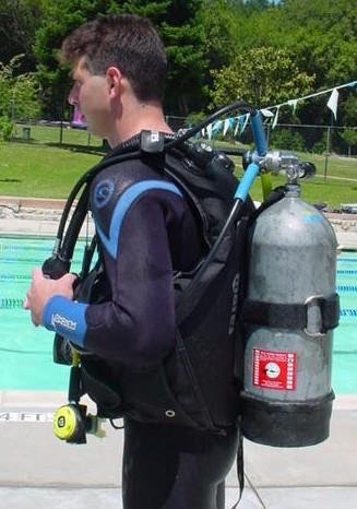Diver Wearing Buoyancy Control Device
