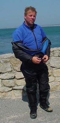 diver wearing a dry suit